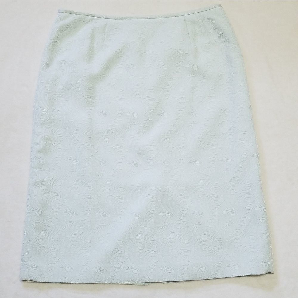 NIPON Boutique Blue Paisley Embossed Pencil Skirt